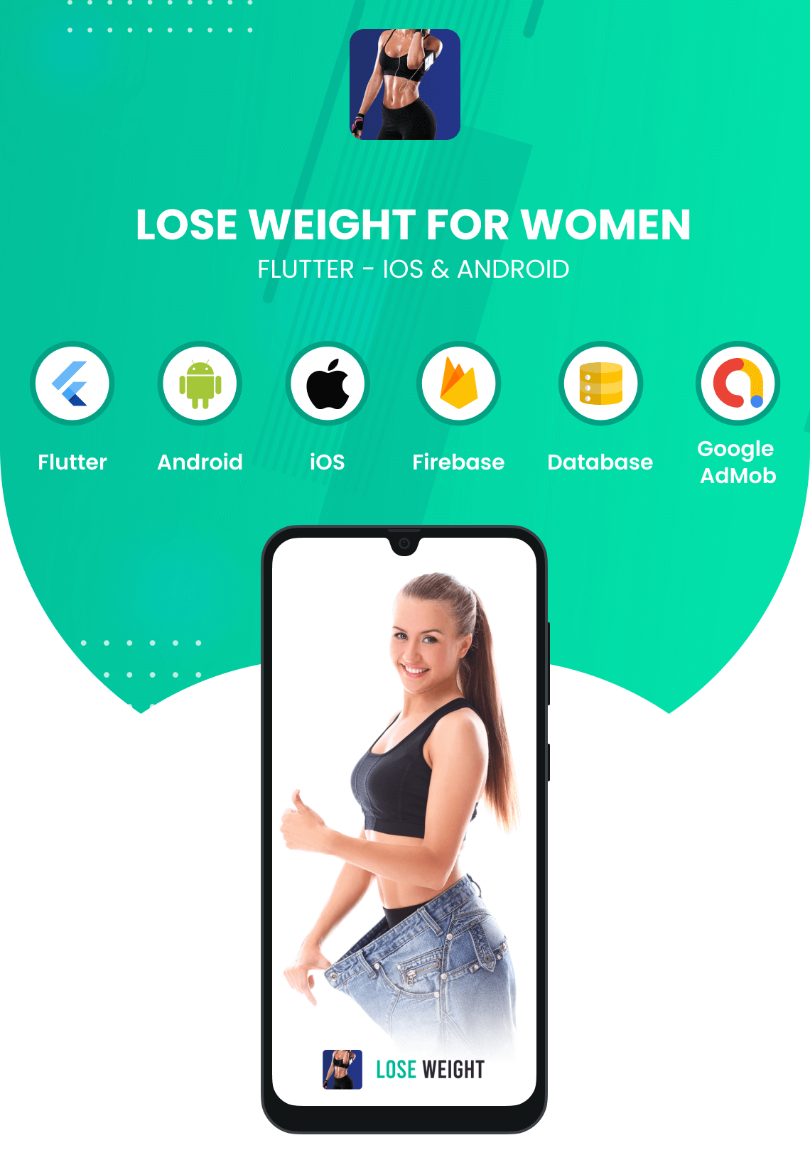 Lose Weight for Women - Flutter Android & iOS Full App + Firestore Database + 47 Languages
