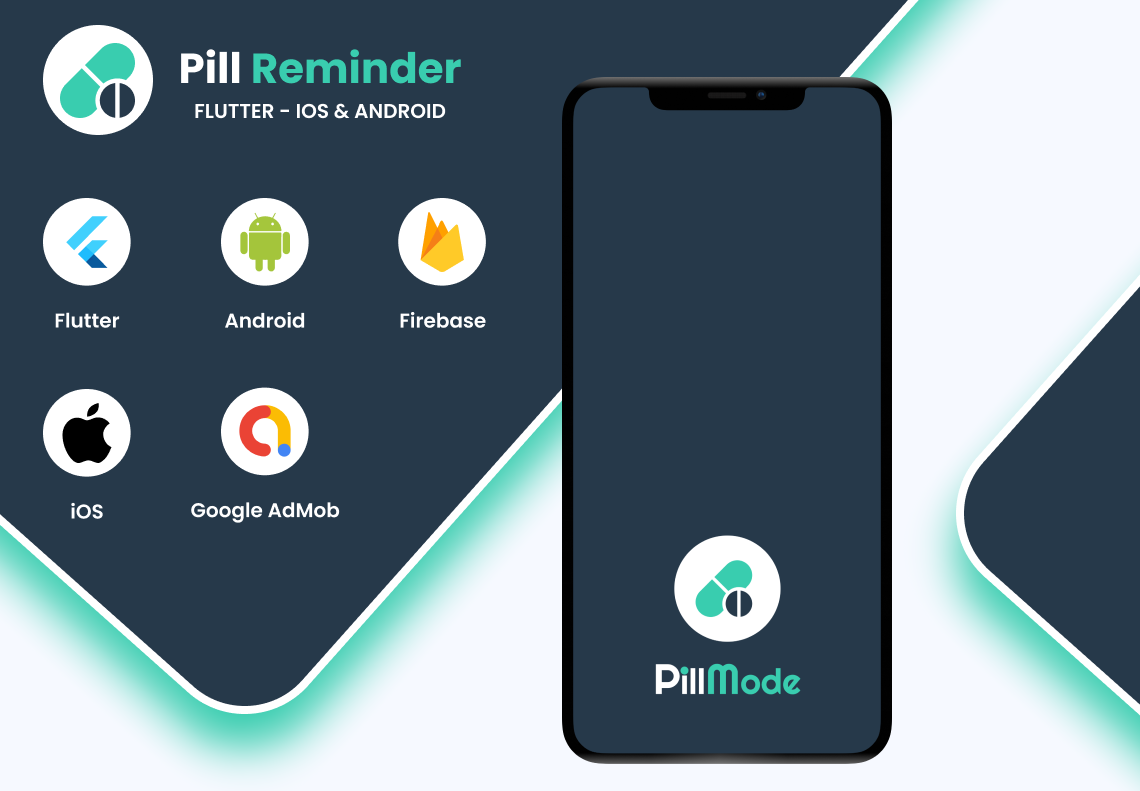 Pill Mode | Pill Reminder - Flutter Android & iOS Full App + Light + Dark Mode (53 Languages)